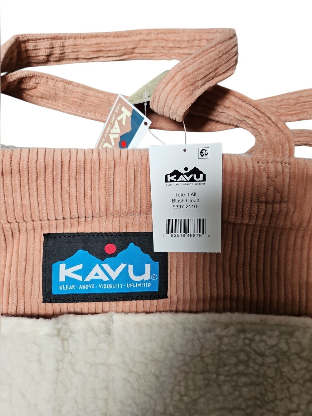 KAVU Tote It All Bag in Blush Cloud | NWT | Sherpa & Corduroy Tote - Picture 5 of 5